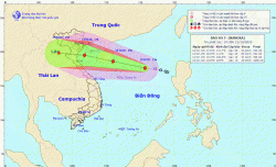 Hình ảnh vị trí và hướng đi của bão số 7  (nguồn: Trung tâm Dự báo Khí tượng thủy văn quốc gia)
