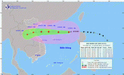 Hình ảnh hướng di chuyển của bão số 8 - Ảnh: Trung tâm Dự báo Khí tượng thủy văn Quốc gia