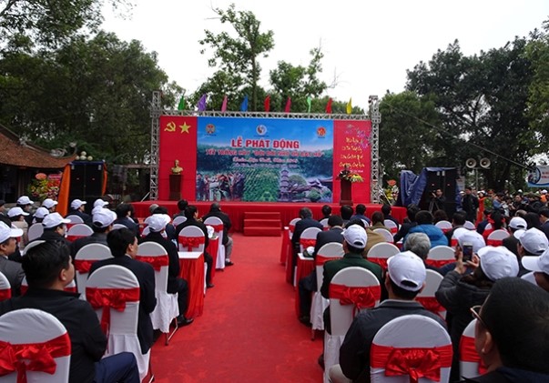 Quang cảnh Lễ phát động Tết trồng cây năm 2018 do Bộ TN&MT, Hội NDVN và tỉnh Bắc Ninh tổ chức sáng 25/2. Ảnh: Việt Hùng 