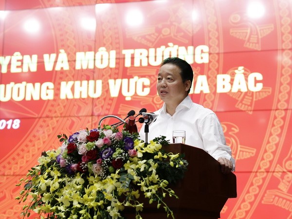 Bộ trưởng Bộ TN&MT Trần Hồng Hà phát biểu tại Hội nghị giao ban vùng năm 2018 khu vực phía Bắc