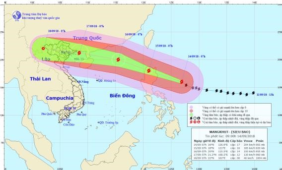 Tin siêu bão gần biển đông (siêu bão mangkhut) và  tình hình mưa, lũ trên địa bàn tỉnh Kon Tum
