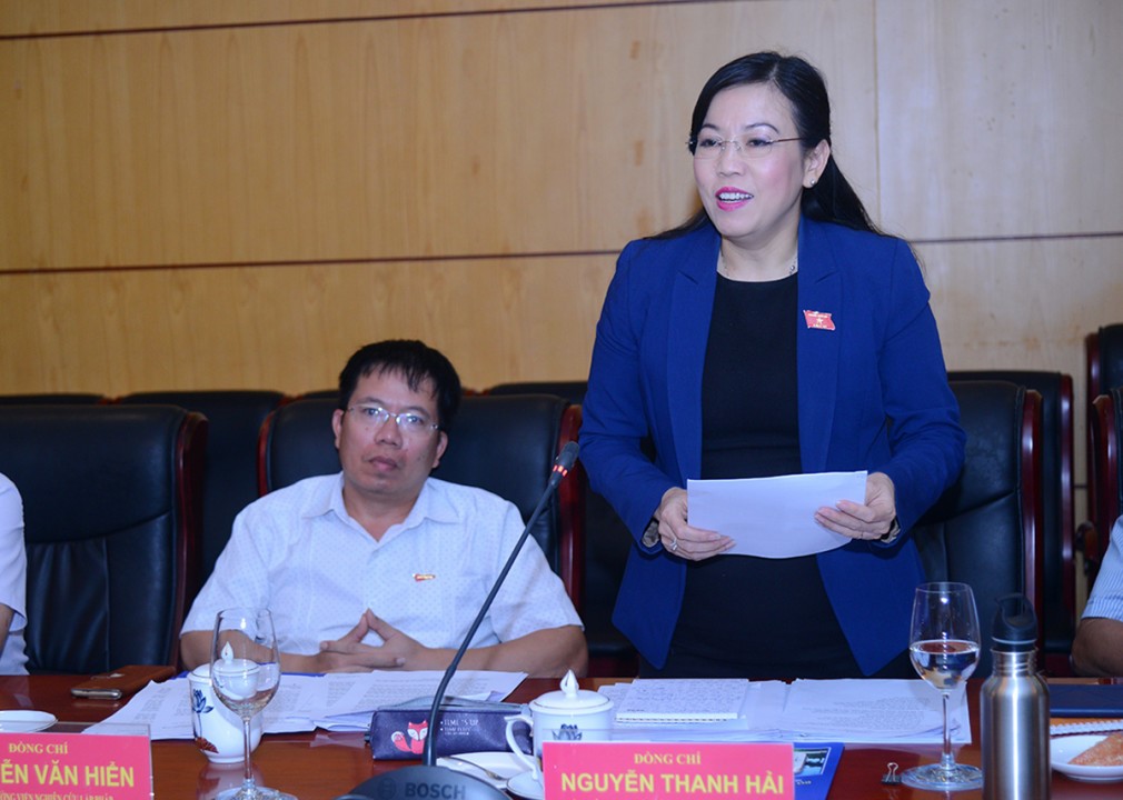 Ủy viên UBTVQH - Trưởng ban Dân nguyện Nguyễn Thanh Hải - Trưởng đoàn giám sát phát biểu tại buổi làm việc