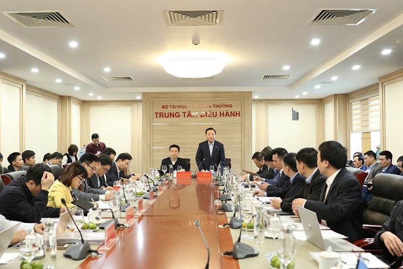 Bộ trưởng Bộ Tài nguyên và Môi trường Trần Hồng Hà làm việc với các bộ, ngành về hệ thống thông tin đất đai và CSDLĐĐ