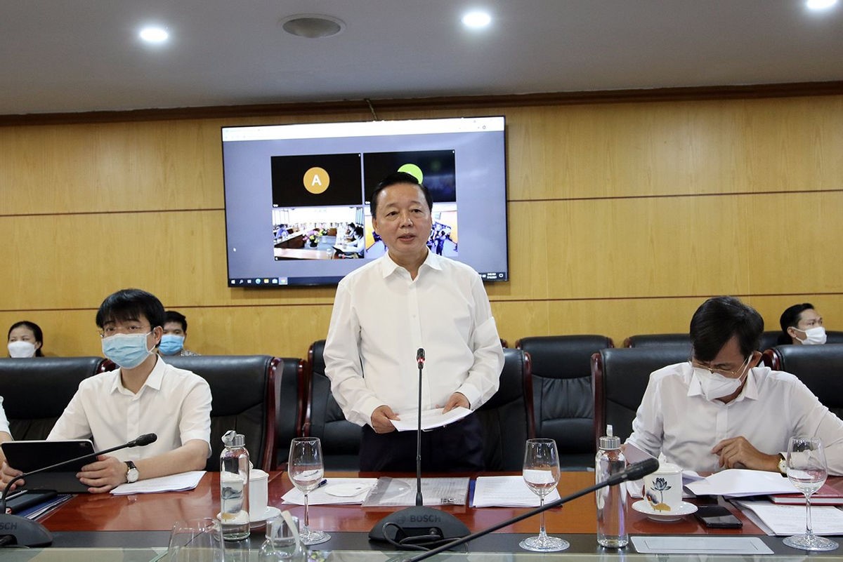 Trưởng Ban chỉ đạo, Bộ trưởng Trần Hồng Hà phát biểu tại cuộc họp