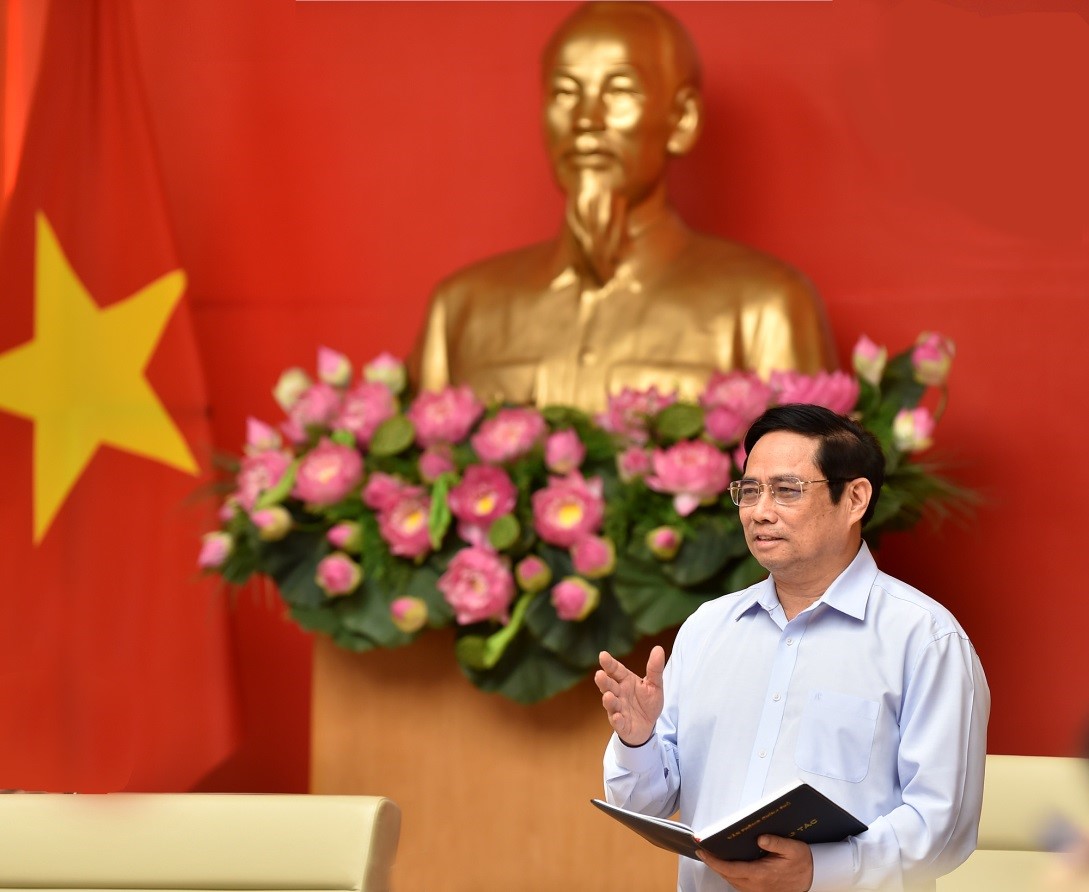 Thủ tướng Chính phủ Phạm Minh Chính phát biểu kết luận Hội nghị - Ảnh: VGP/Nhật Bắc
