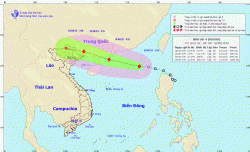 Vị trí và đường đi của bão số 4